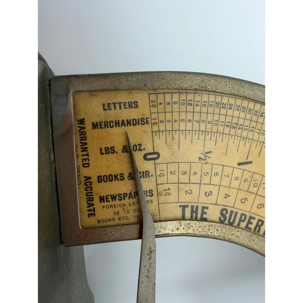 Antique Triner Superior Postal Scale 1904 Chicago Metal Vintage Office Decor‎